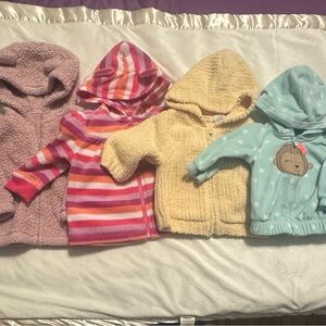 Cozy Kids' Hooded Jacket Set - Pink, Multicolor, Yellow, Blue